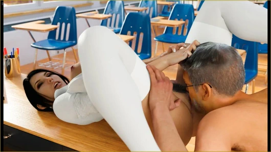 18 Plus School Girl Having Sex With Older Teacher In Classroom Caught By Cleaner Man