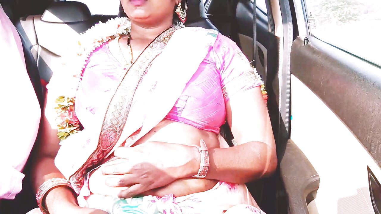 Indian Car Sex Pink Saree Bhabi Try to Fucking with Boy Friend. Telugu Firty Talks.