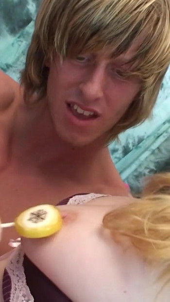 Powerful moment from "Lollypop in pussy and sharing her bisexual boyfriend"