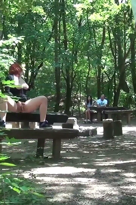 Shameless Masturbation in Park Turns Into Quickie