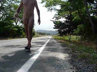 Camminata su strada nuda