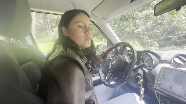 We Get Excited by Hearing the Sound of the Car, Kissing, Touching Each Other's Breasts and Having Orgasms.