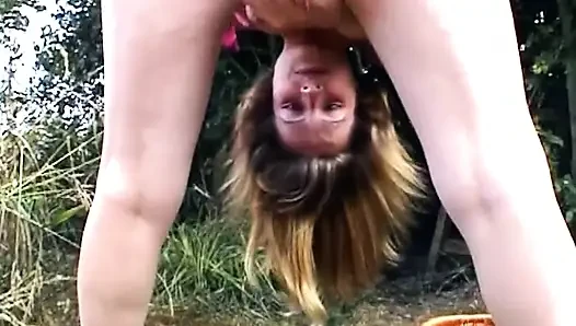 Massive Corn Cob Stretching Gaping Pussy Wide Open Outdoors