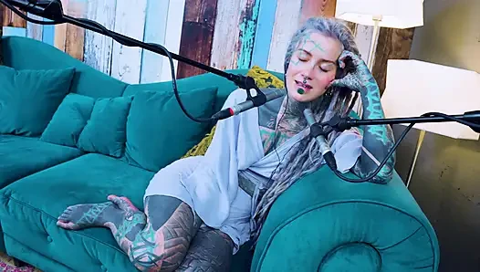 I talk about U - uncomfortable - ASMR podcast SFW talking goth skinny girl dreadlocks tattoo model inked girl