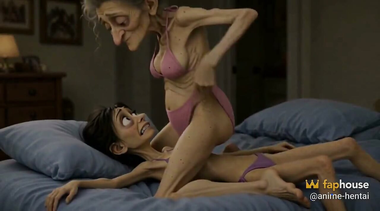 Old Woman Rubs Her Pussy on a Young Woman