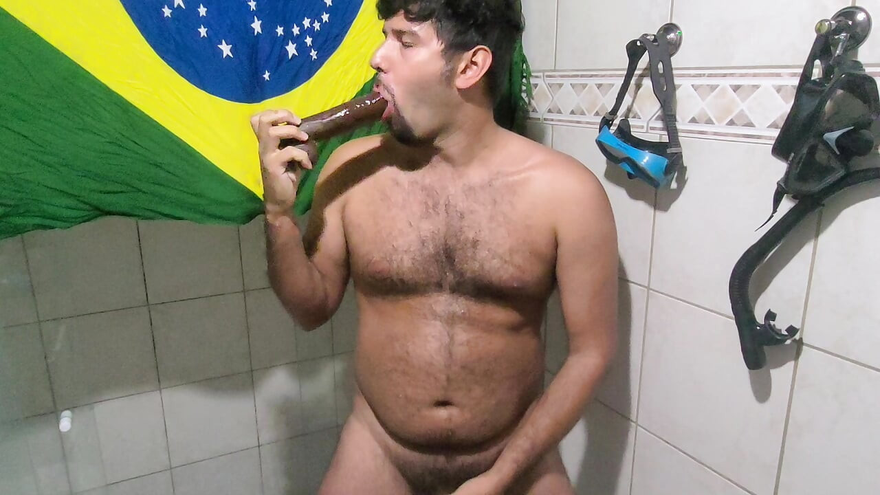 Trying the first dildo I got from a client - deep gagging & drooling mess