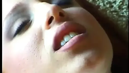 Hot young redhead takes a nice cumshot after giving head, taking hard cock