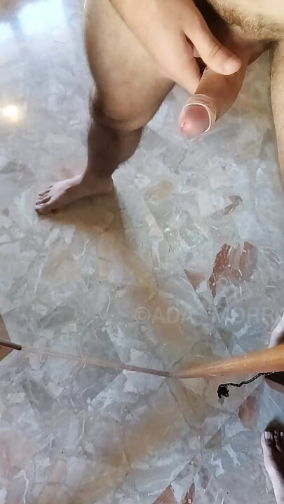 I play with my cock until I cum in front of the mirror