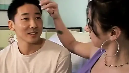 Tattooed big boobs milf fucking, asian big cock sucking...cum in mouth