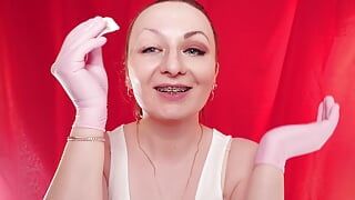 ASMR: fetiche por rosto, remoção de maquiagem e luvas médicas de nittrila - Arya Grander