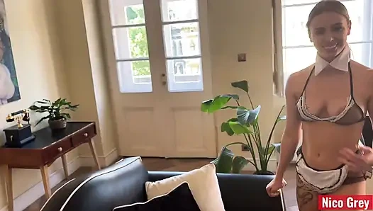 Wir ficken unser zimmermädchen, bis sie nicht mehr laufen konnte - POV-dreier mit Yoya Grey und Lya missy