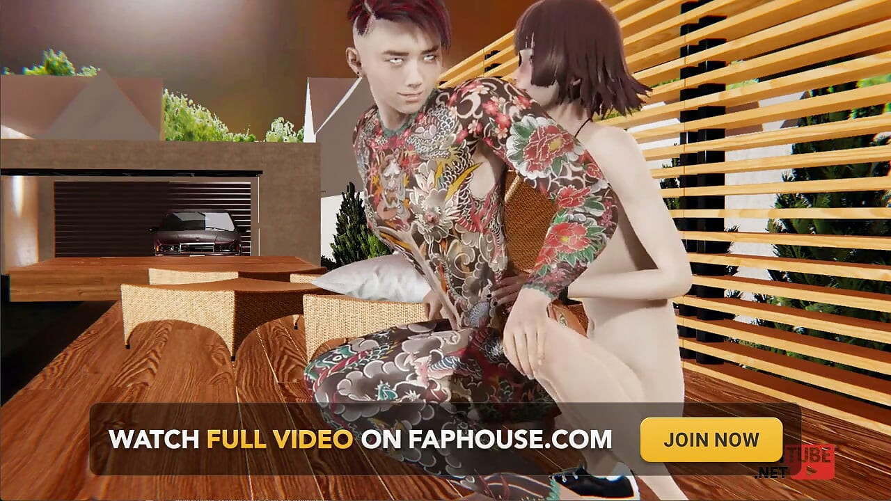Yaoi - Guy with a Fully Tattooed Body Fucked by Twink