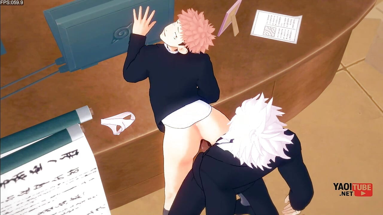 Jujutsu Kaisen Yaoi - Yuuji Fucked by Gojo on a Table