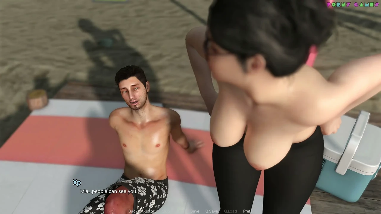 Friendly Housewife by White Foam - Wearing Only Body Paint on the Beach, Naughty Dare for the Housewife 11
