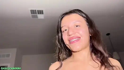 Tight 19 Yr Old Latina Rough Face Fuck Fucked Hard & Creampied