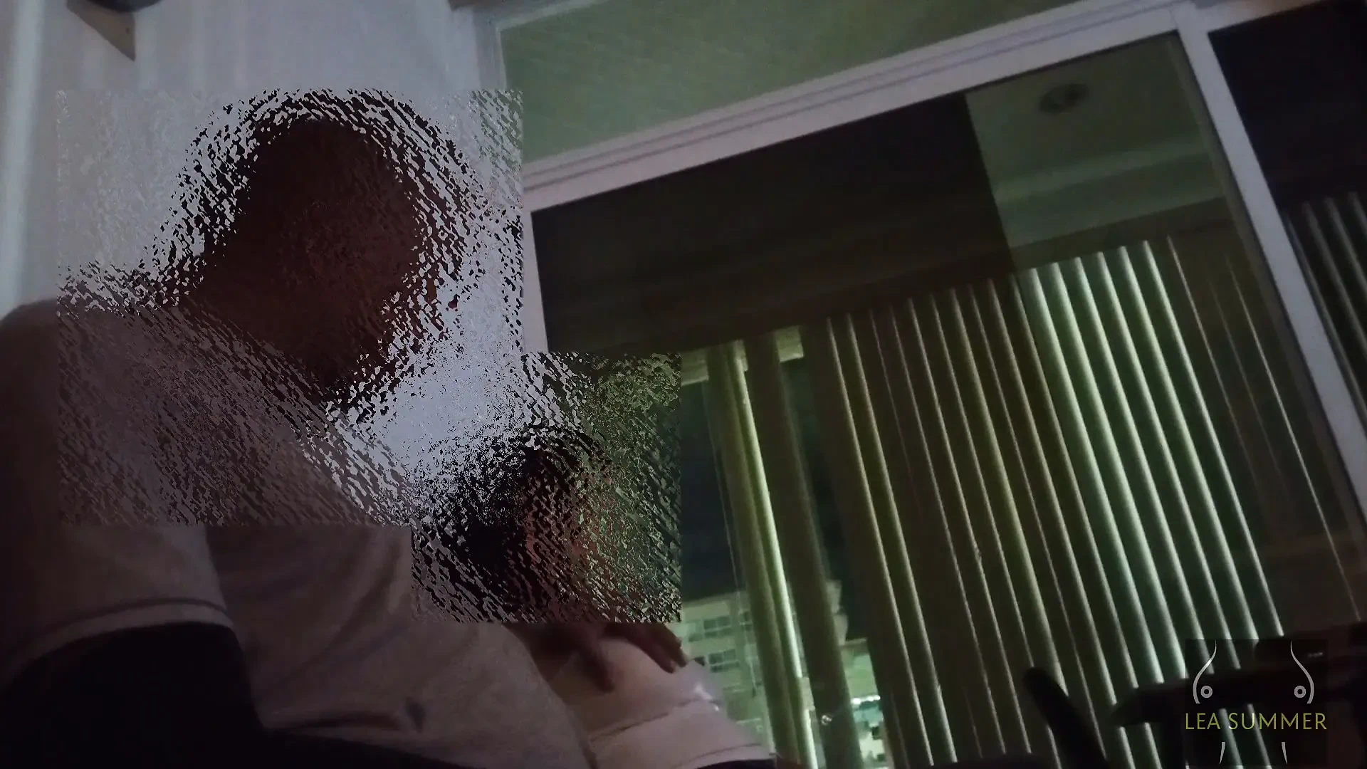 My roommate gropes my tits and ass, then I suck his juicy black cock