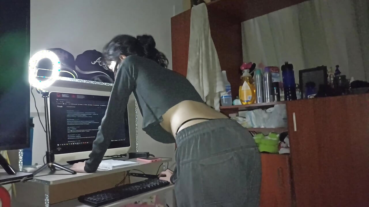 hot sex with one of her students ! she strips her naked and fucks her while she kept doing work to get through the year