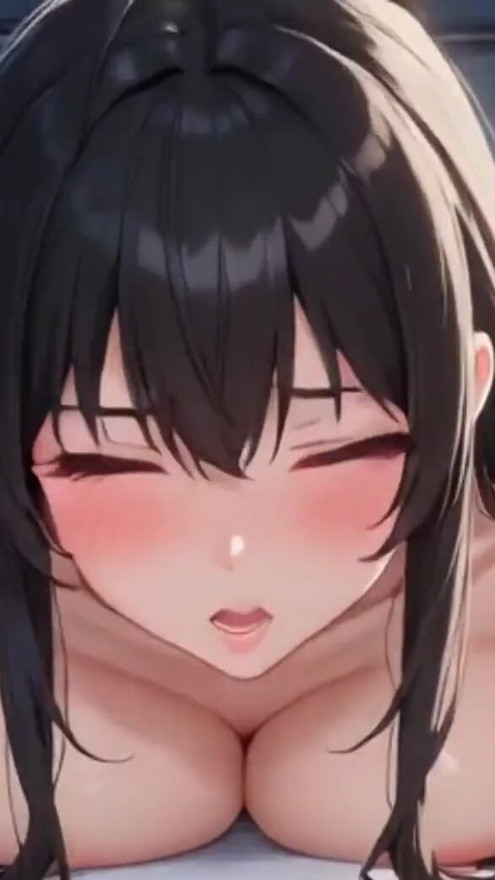Cute anime girls posing on bed in front of you, Ai animation | Clip 3