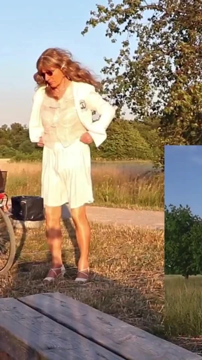 Epic moment from "Plugged Biking In Shiny Nylon Stockings"