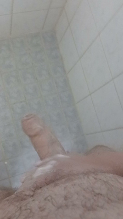 Xander masturbating his big cock in shower!