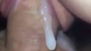 cum inside her pussy close up