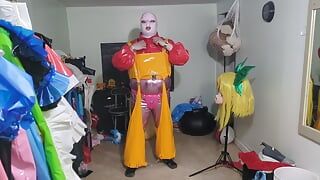 PVC cosplay Kigurumi bondage vibrator poging