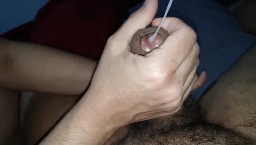 My cuckold husband give me a massive cumshot in a prostage massage