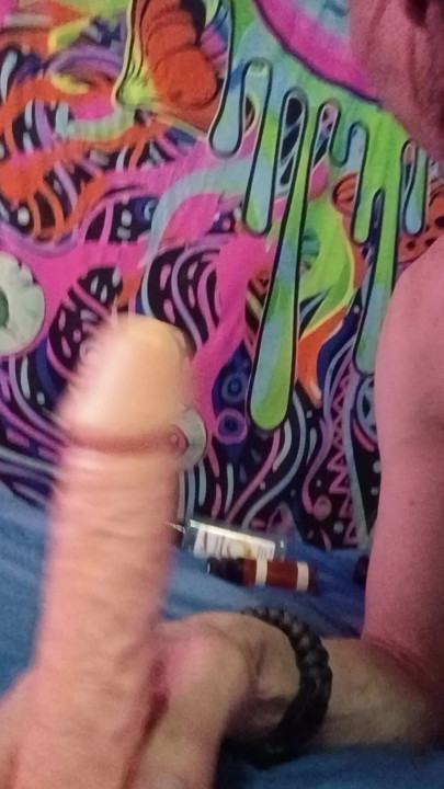Sucking on my big dildo