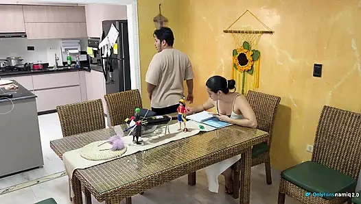 I fucked my girlfriend's daughter in front of her and she didn't notice!