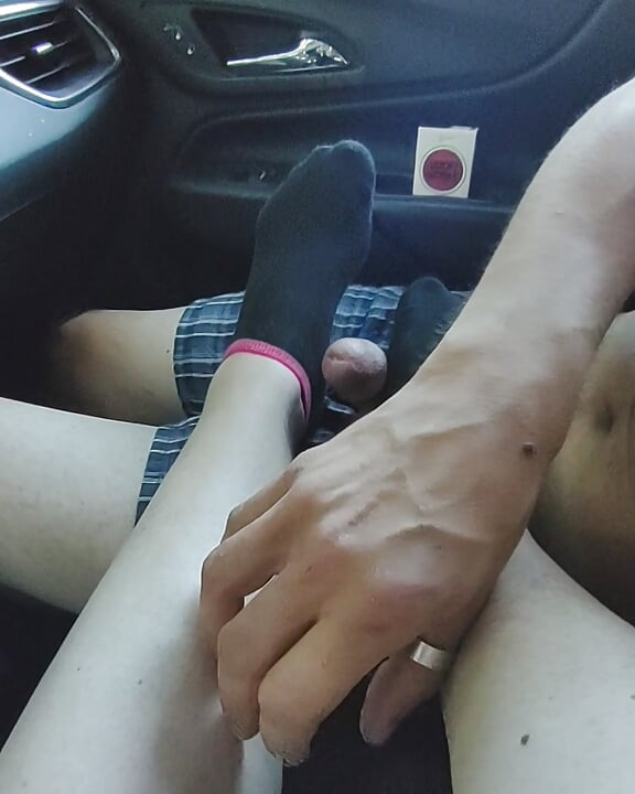 Public Footjob Sockjob With Black Girls' Ankle Socks - Cum On Socks