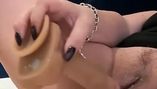 MILF playing with dildo ..sound up for the juicy sounds