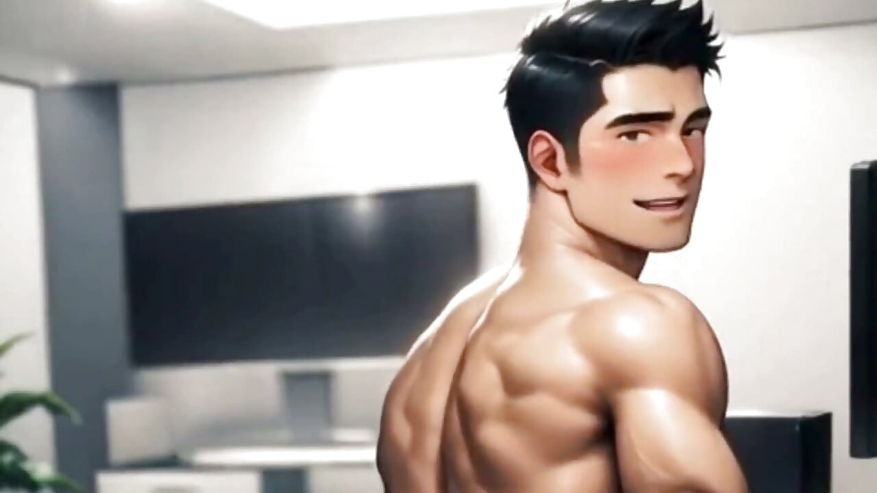 Intense Blowjob in the Office During Overtime with the Newbies. Yaoi Hentai Animation.
