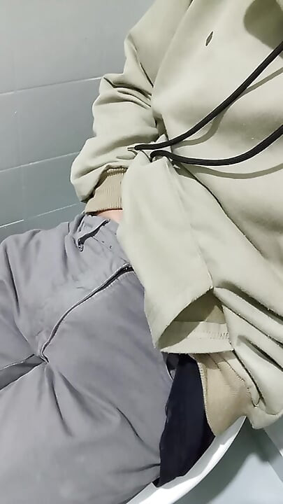 In the public restroom
