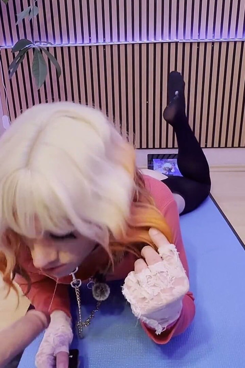 Sissy Elvi Lynx Fucks Her Ass with Huge Dildo and Sucks It Clean