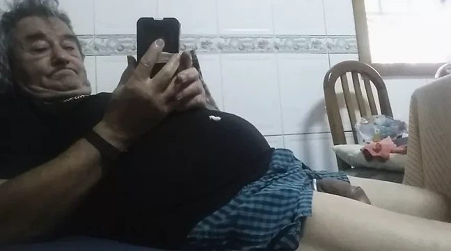 grandpa stroke on webcam