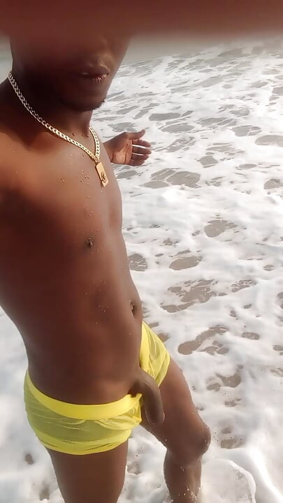 Alone in the beach of cotonou wanking