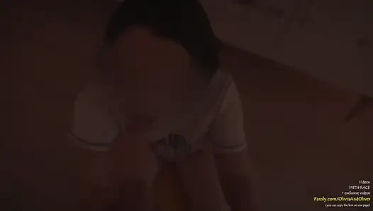 Spät in der nacht blowjob nach der party kam auf die zunge