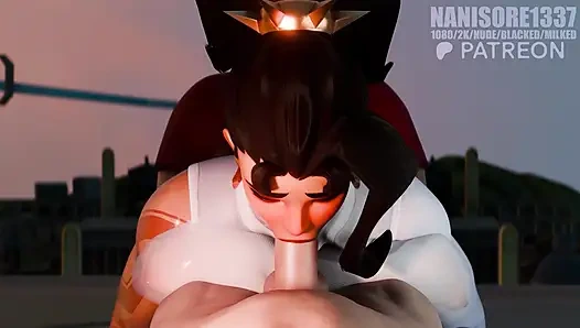 Грязный минет в видео от первого лица, правило 34 анимации Overwatch