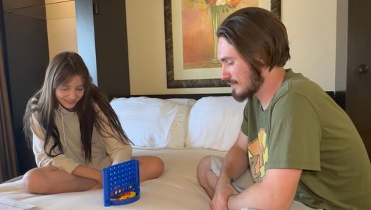 Sexy Babe loses a game of Strip Connect 4 and fucks the guy