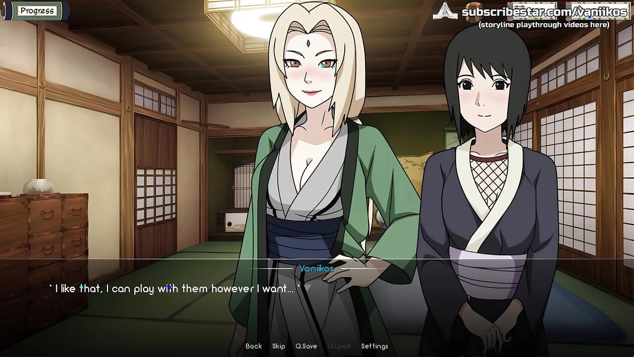 Naruto: Kunoichi Trainer - Big Ass MILFs Shizune and Tsuande Have a Threesome. Hot Blowjob and Doggy Style Pussy Creampies