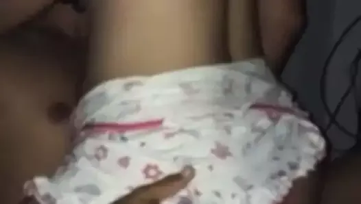 Cum in girlfriend's pussy at night