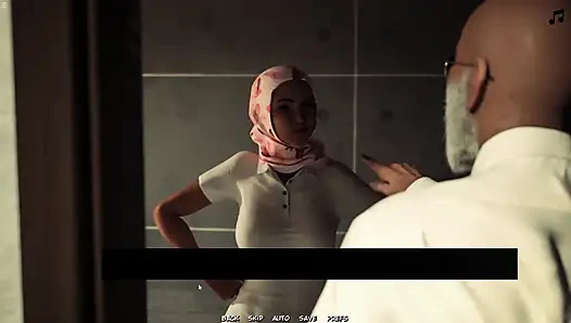 Muslimisches zimmermädchen lutscht den schwanz eines älteren chefs