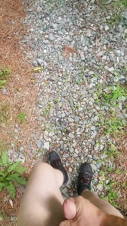 Naked and Jerking in a Random Driveway
