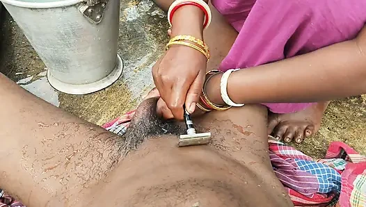 Indian desi wife Ne Bal kata hai
