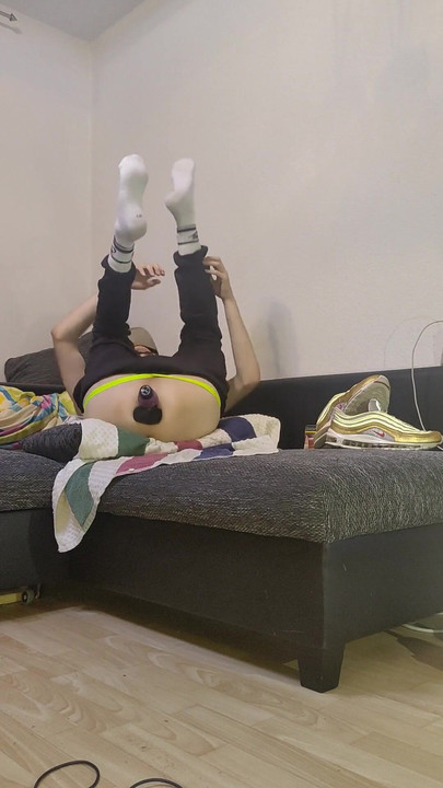 "(GER) 냄새 나는 AirMax97의 스포티한 후장, 양말과 운동화가 뻗어 매우 깊게 훈련된" 화려한 순간