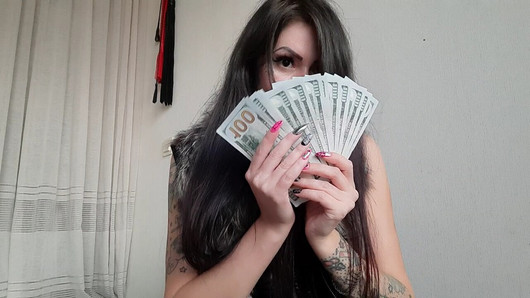 Finanzielle Dominanz von Domina Nika. Sie werden mein Cash-Pig sein, Herrin liebt Geld und Sie müssen Ihr ganzes Geld mit sich tragen