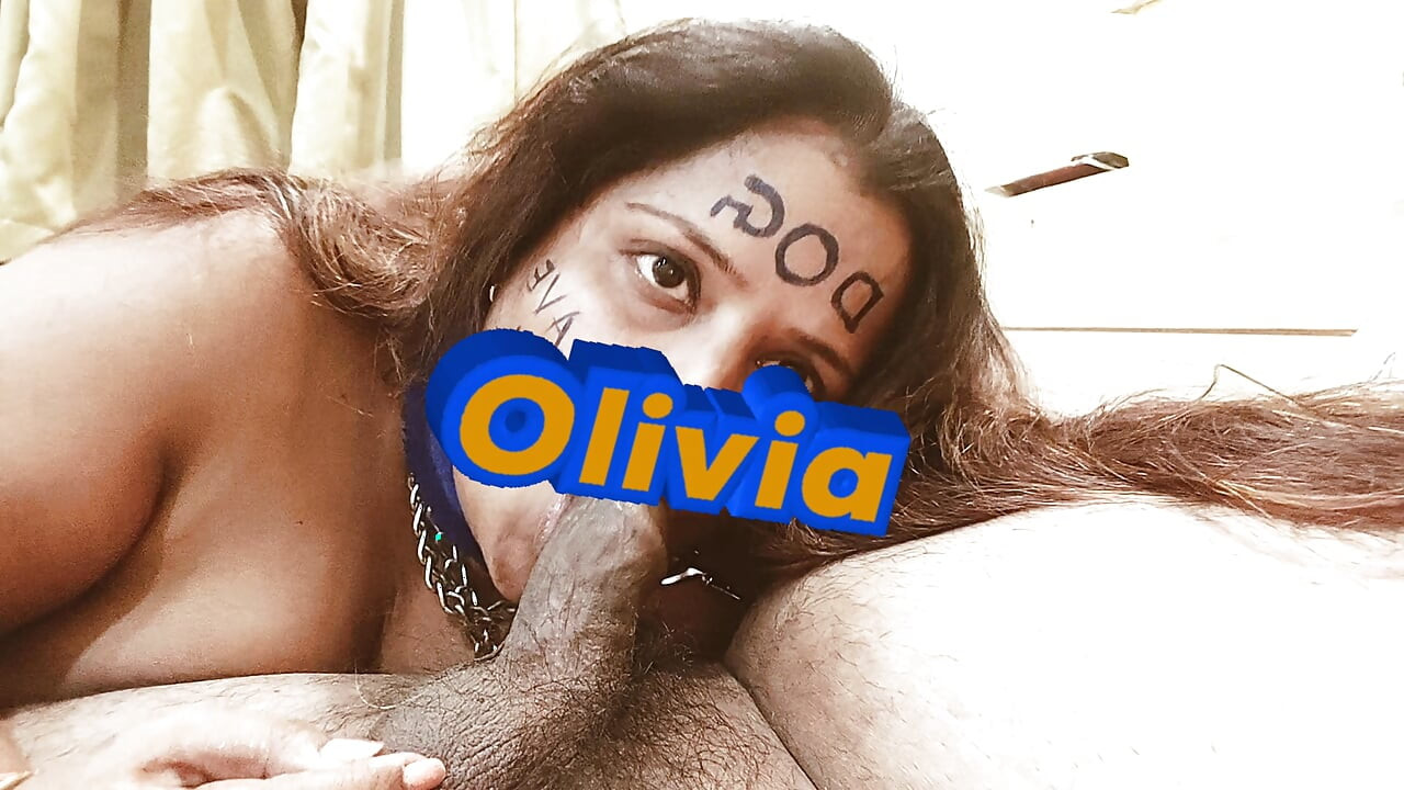 Indian Bhabhi Slave Olivia Long Hair Deep throat Blowjob Face Fuck with Exploding Cumshot with Cum on Mouth and Facial Cum Rough