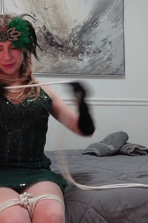 Stella Elle's Roaring '20s Self-bondage Seduction - POV Captive Fantasy Awaits!