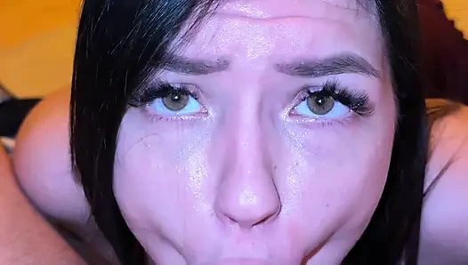 very hot mouth and eye-contact