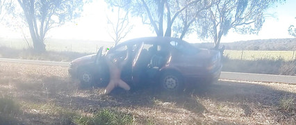Masturbating outside while cars drive past